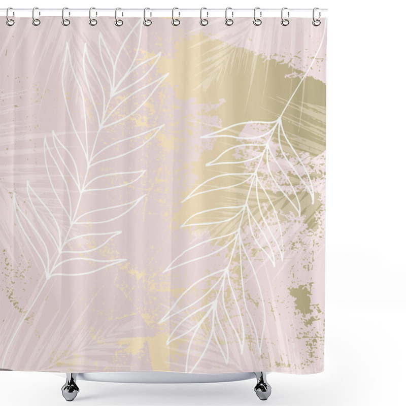 Personality  Tropical Worn Floral Pastel Rose Gold Marble Pattern For Wallpaper, Textile, Flooring, Interior Design, Wedding Invitation, Fashion Banners. Chic Background For Your Design Made In Vector Shower Curtains