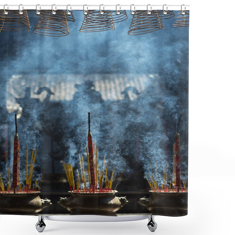 Personality  Incense In Chua Ba Thien Hau Temple, Saigon, Vietnam Shower Curtains