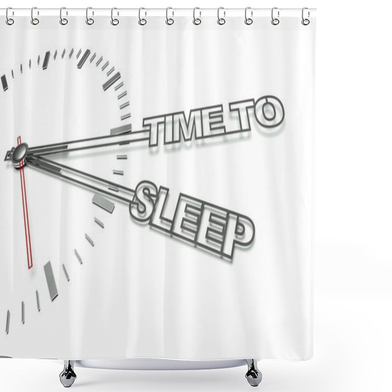 Personality  Clock With Words Time To Sleep, Concept Of Rest Shower Curtains