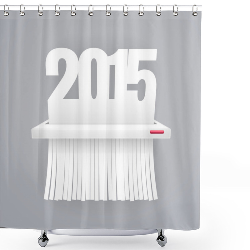 Personality  Paper 2015 Is Cut Into Shredder On Gray Shower Curtains