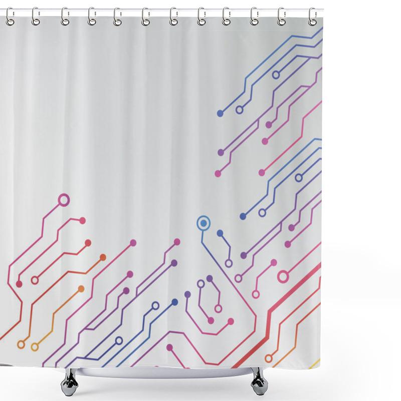 Personality  Circuit Board Pattern. Abstract Technology Hi-tech Circuit Board Texture Shower Curtains