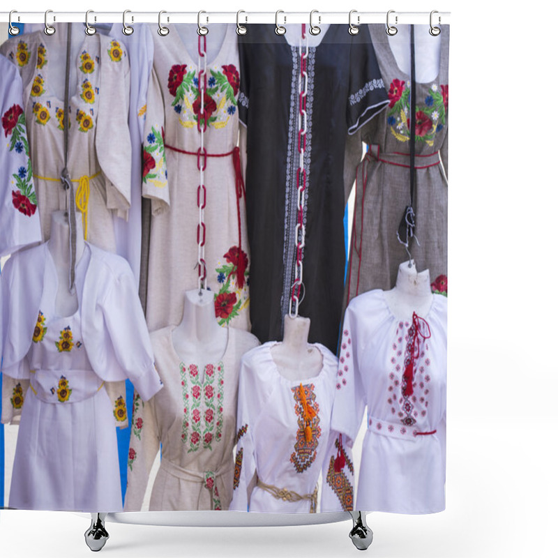 Personality  Ethnic National Embroidery Clothes. Shower Curtains