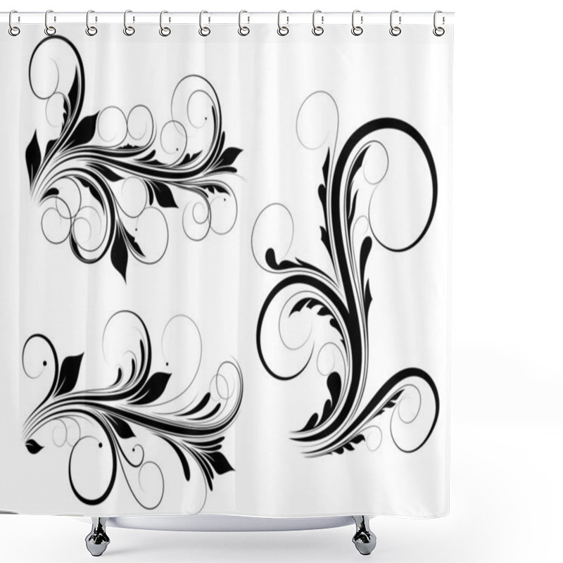 Personality  Swirls Vectors Shower Curtains