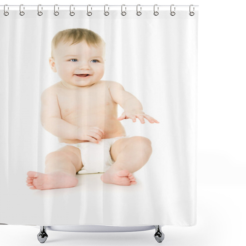 Personality  Beautiful Baby, Sitting Shower Curtains