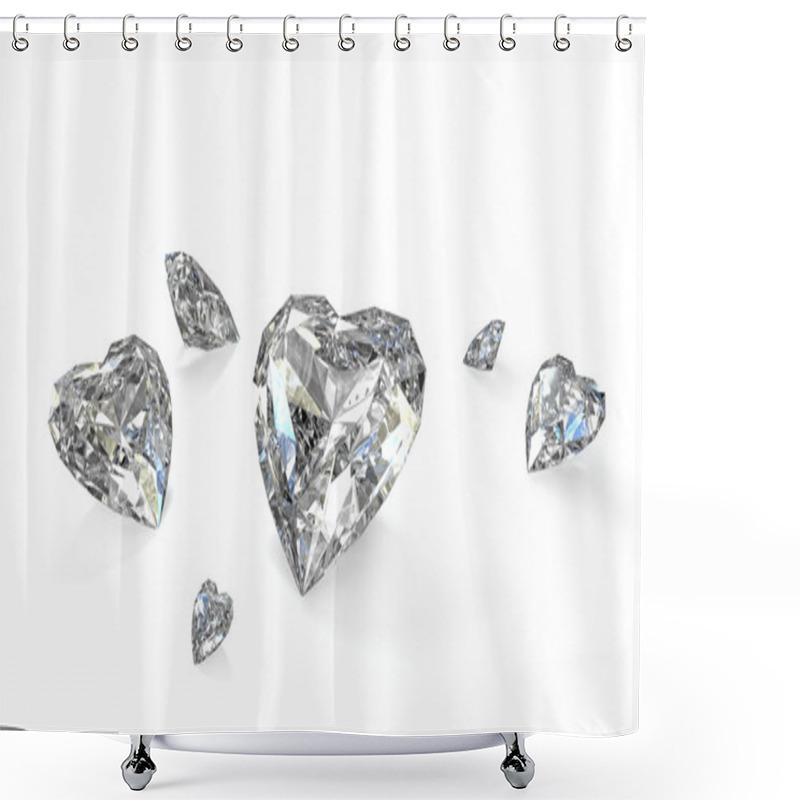 Personality  Few Heart Shaped Diamonds Shower Curtains