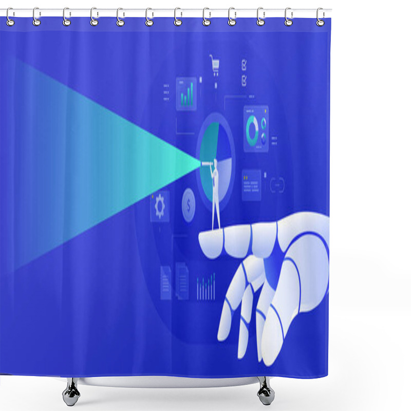 Personality  AI Strategy For Digital Marketing Banner Shower Curtains