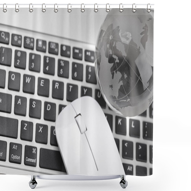 Personality  Computer Mouse On Keyboard Shower Curtains