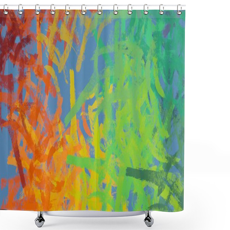 Personality  Abstract Background Art. 2d Illustration. Expressive Oil Painting. Brushstrokes On Canvas. Modern Art. Multi Color Backdrop. Contemporary Art. Expression. Artistic Digital Palette. Shower Curtains