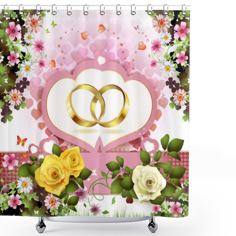 Personality  Two Wedding Rings Shower Curtains