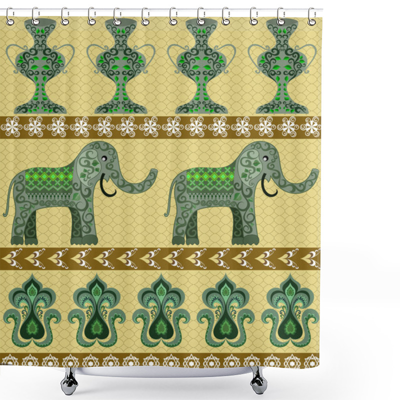 Personality  Indian Three-band Pattern Shower Curtains