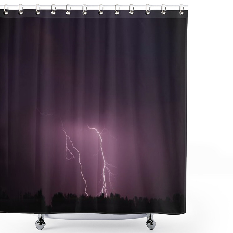 Personality  Lightning In The Sky Shower Curtains