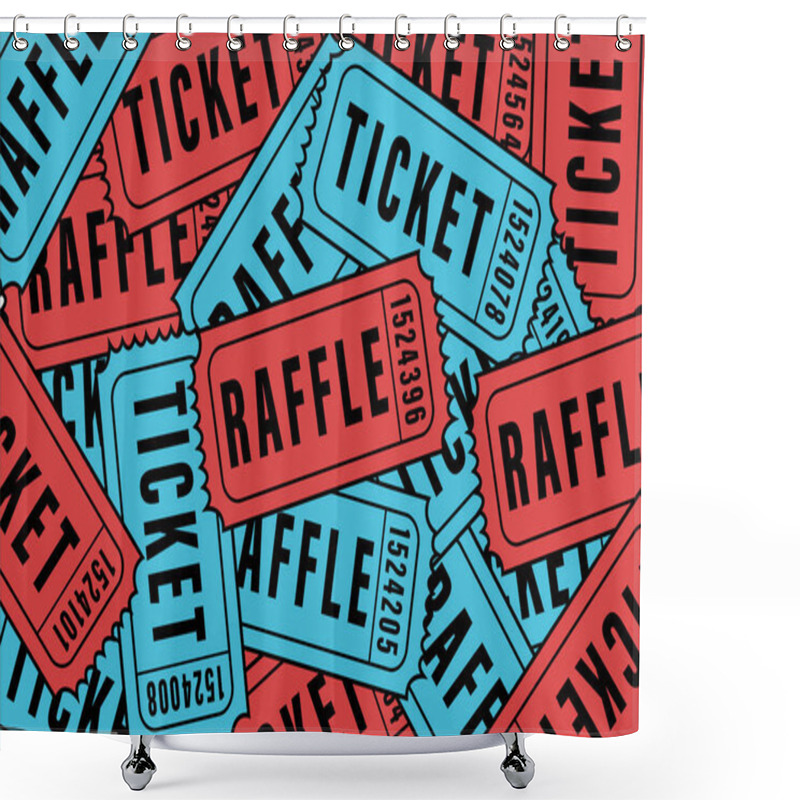 Personality  Red And Blue Raffle Ticket Vectors Shower Curtains