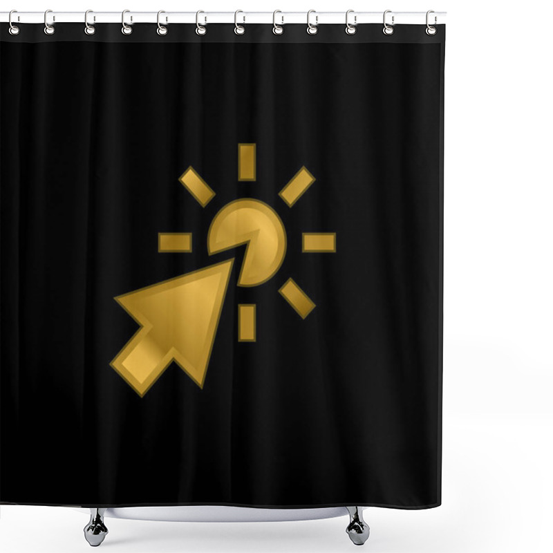 Personality  Arrow Gold Plated Metalic Icon Or Logo Vector Shower Curtains