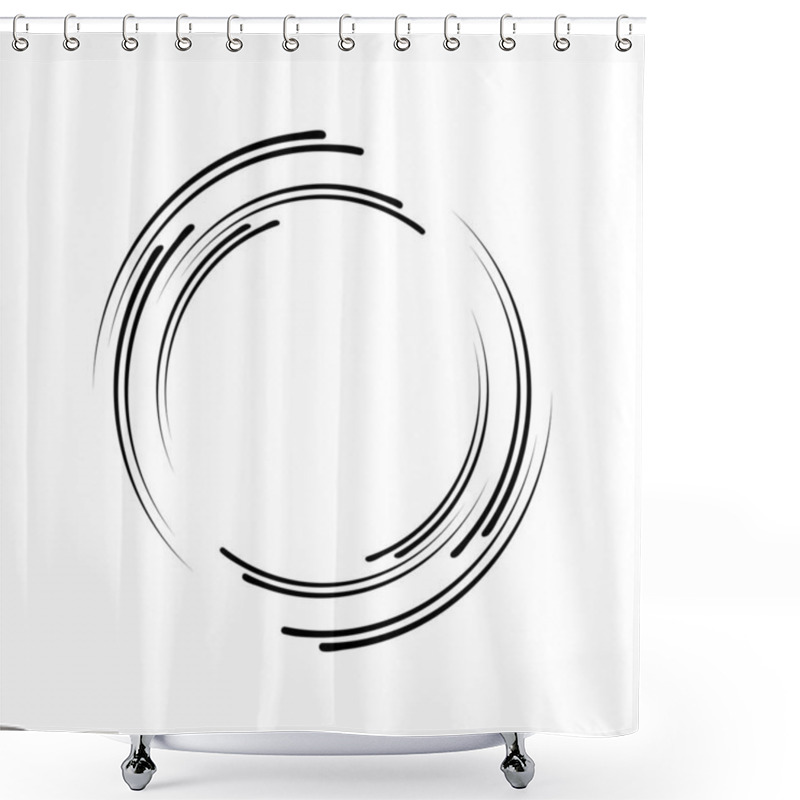 Personality  Vector Speed Lines In Circle Form Shower Curtains