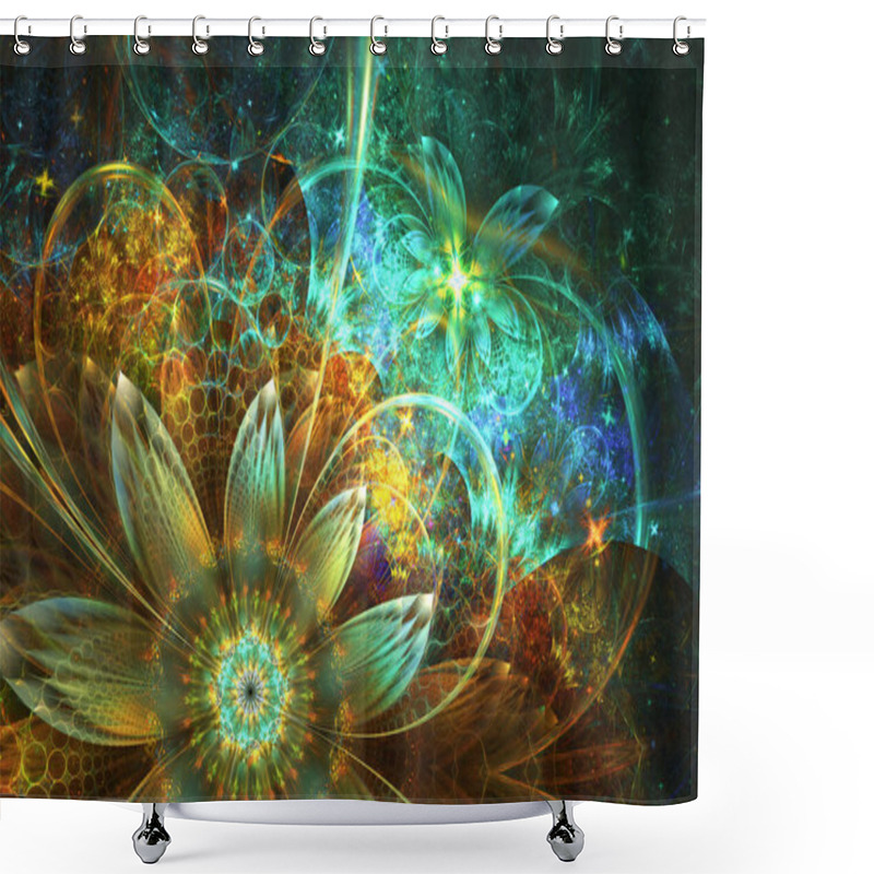 Personality  Abstract Fractal Patterns And Shapes. Dynamic Flowing Natural Forms. Flowers And Spirals. Mysterious Psychedelic Relaxation Pattern.  Shower Curtains