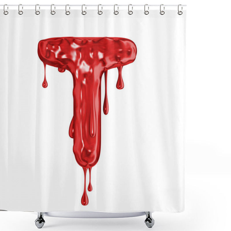 Personality  Blood Font Halloween Horror Letter T Shower Curtains