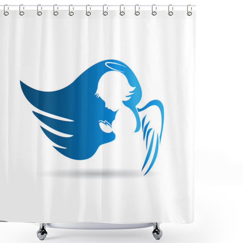 Personality  Blue Angel Logo Shower Curtains