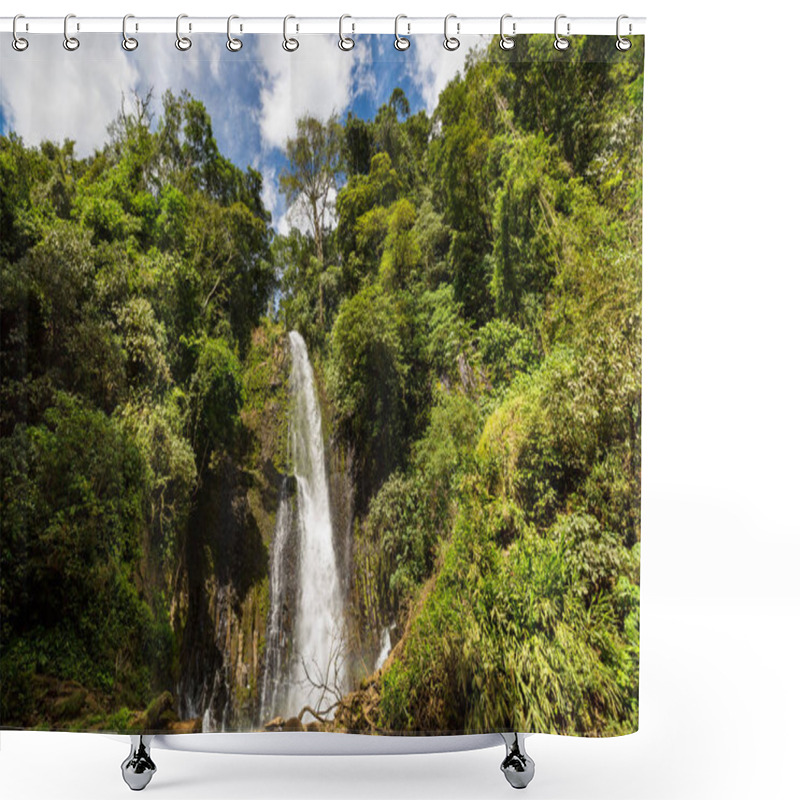 Personality  Beautiful Small Waterfall In Green Jungle, Costa Rica. Central America Shower Curtains