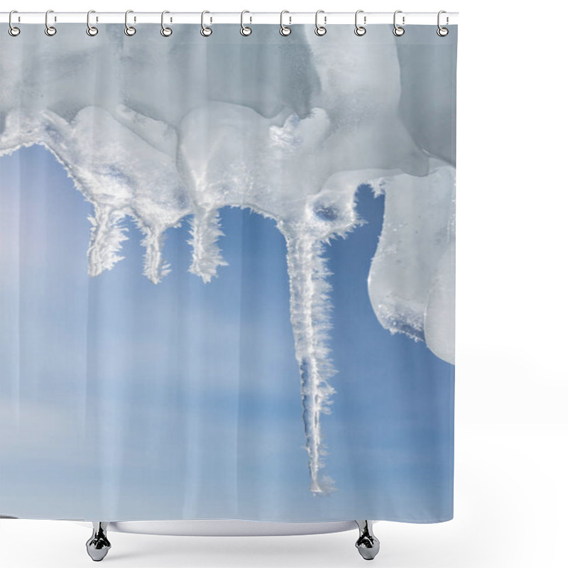 Personality  View Of Icicles On Lake Baikal, Siberia, Russia Shower Curtains