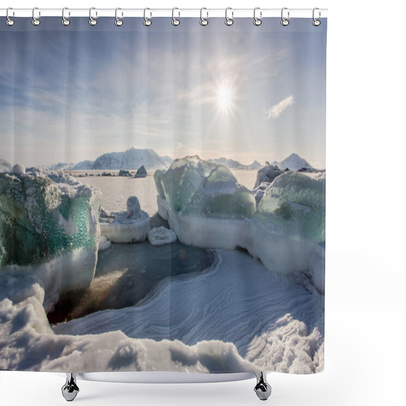 Personality  Gorgeous Picture Of An Ice Pieces And Icicles Shower Curtains