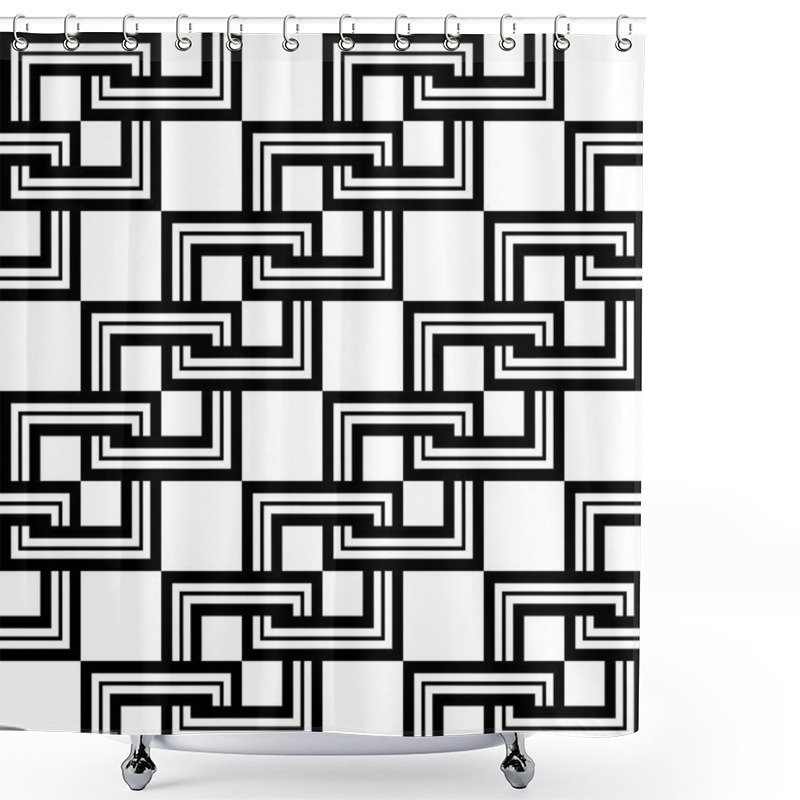 Personality  Design Seamless Monochrome Chain Pattern Shower Curtains