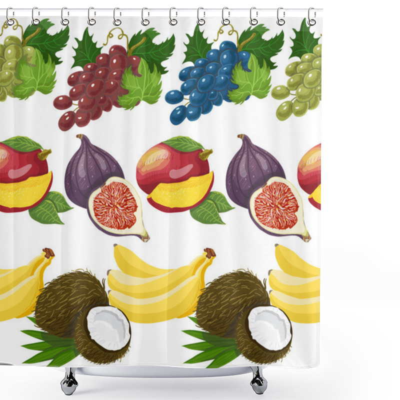 Personality  Seamless Pattern With Exotic Fruits Shower Curtains