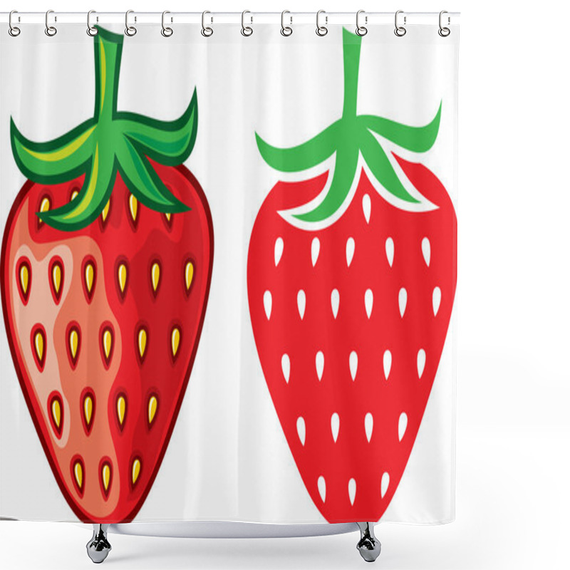 Personality  Strawberry Vector Illustration Shower Curtains