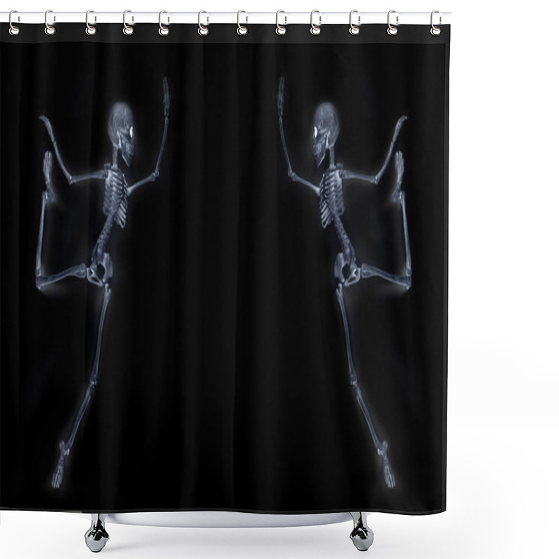 Personality  Dancing Skeleton X Ray Shower Curtains