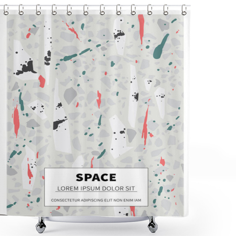 Personality  Modern Retro Terrazzo Design / Aesthetic Vaporwave Poster, Card,  Background Template Design Shower Curtains