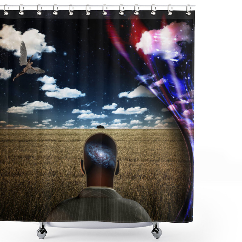 Personality  Curtain Of Space, Conceptual Abstract Illustration Shower Curtains