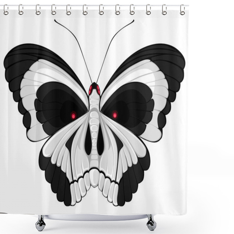 Personality  Skull Butterfly Shower Curtains