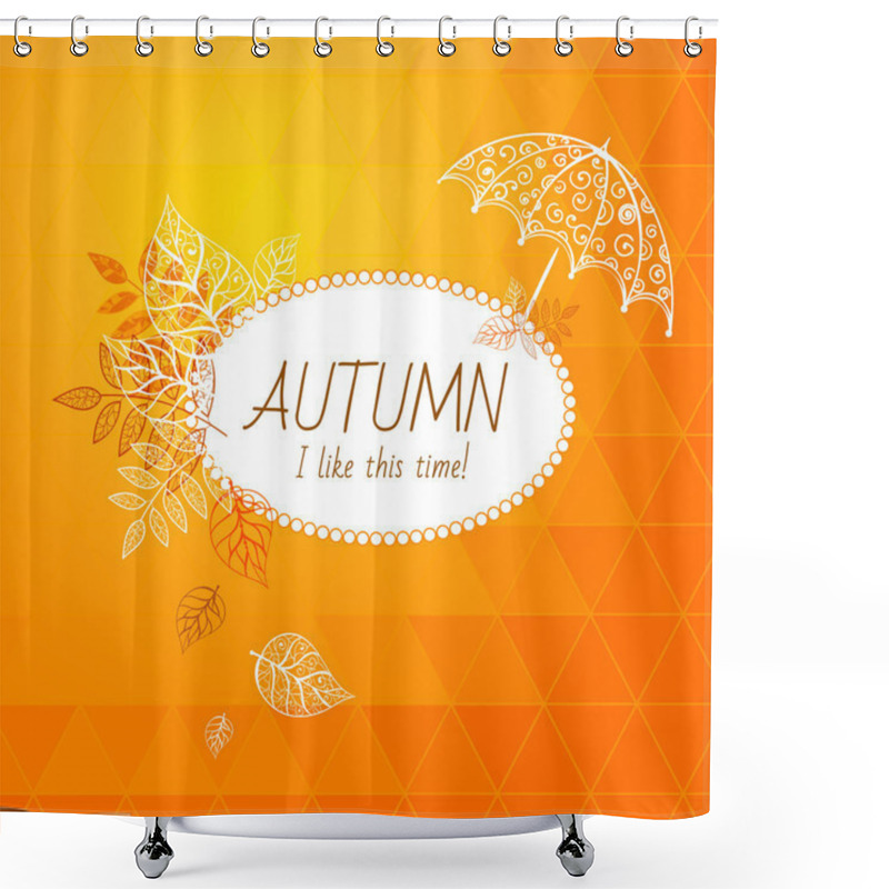 Personality  Autumn Background With Umbrella Shower Curtains