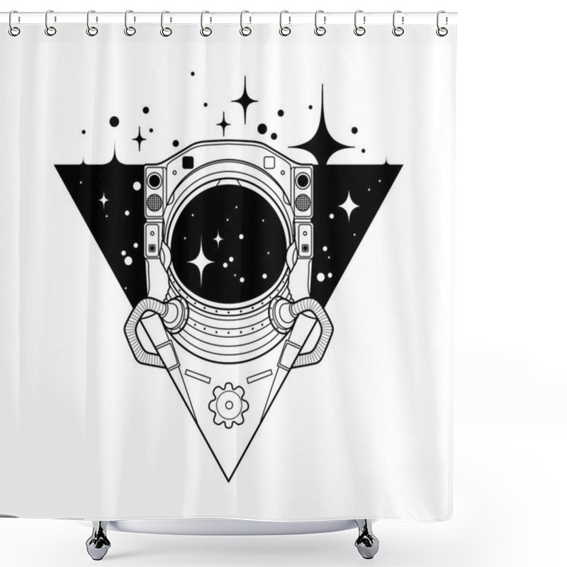 Personality  Graphic Austronaut In Triangle Shower Curtains