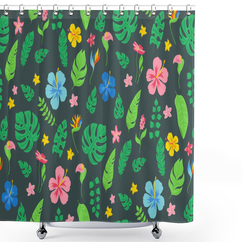 Personality  Seamless Tropical Pattern Exotic Wallpaper Vector Shower Curtains