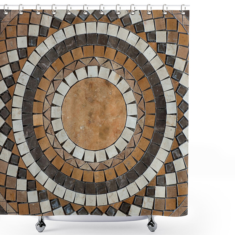 Personality  Mosaic Circle Floor Shower Curtains