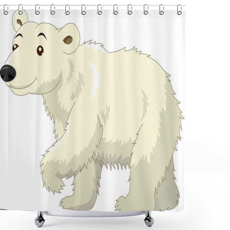 Personality  White Polar Bear Cartoon Shower Curtains