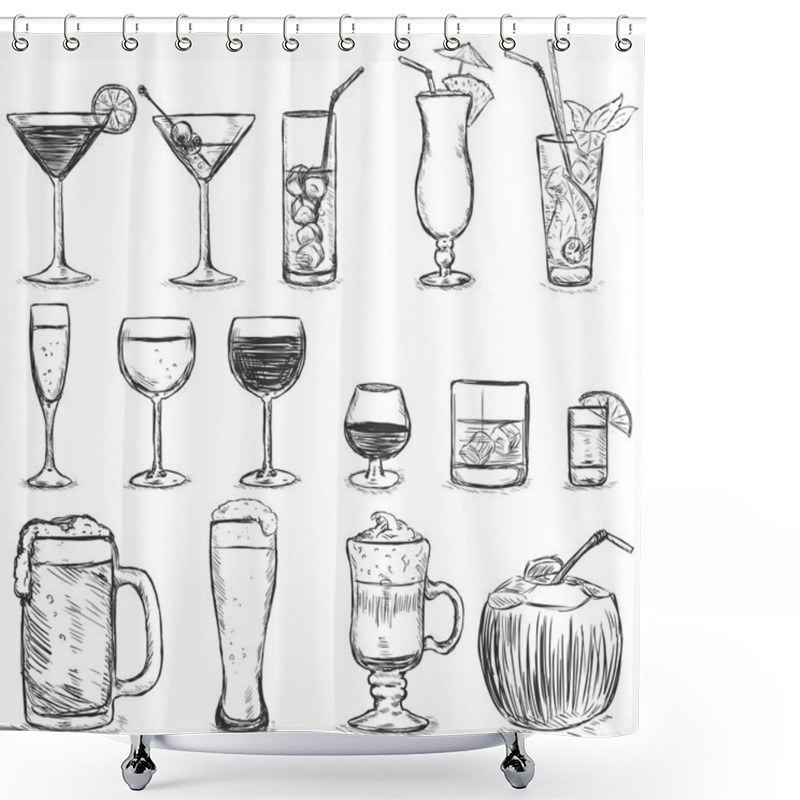 Personality  Cocktails And Alcohol Drinks Shower Curtains