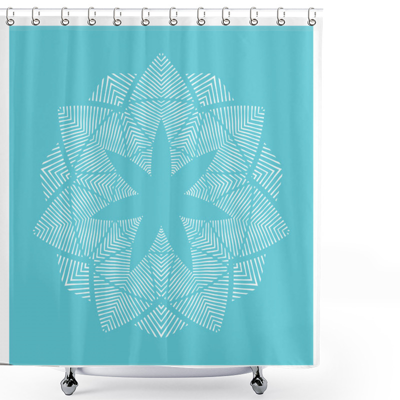 Personality  Geometric Floral Medallion Design Shower Curtains