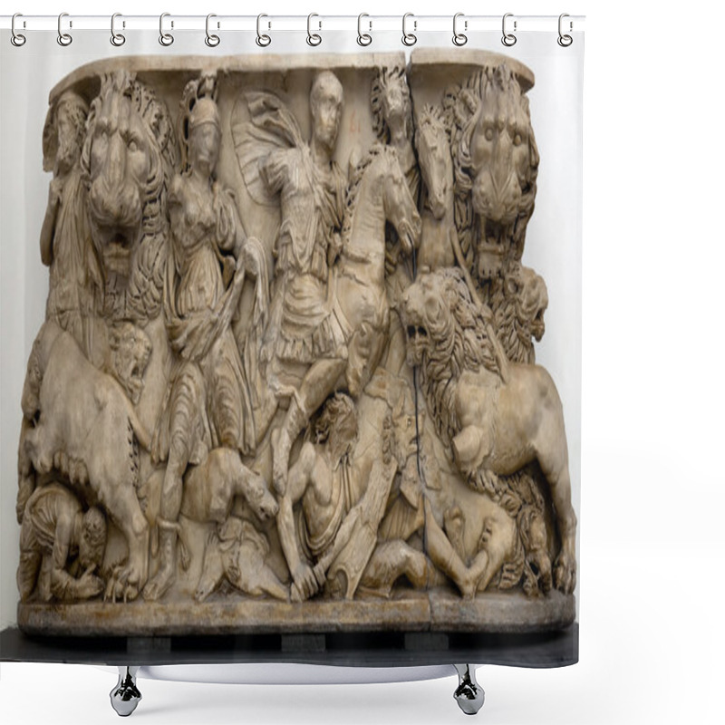 Personality  Anceint Roman Sarcophagus Carved In The Ancient Greek Style Shower Curtains