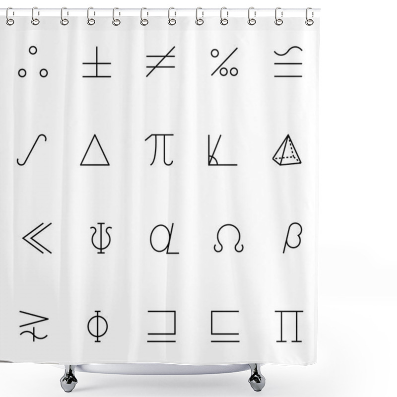 Personality  Mathematics Vector Icons 7 Shower Curtains