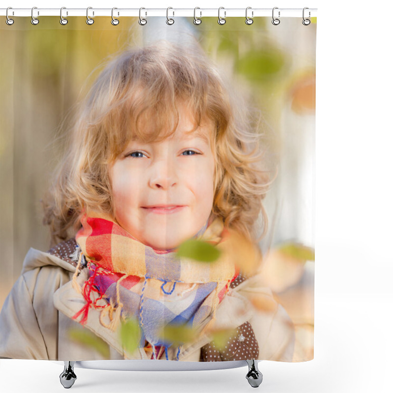 Personality  Child In Autumn Field Shower Curtains