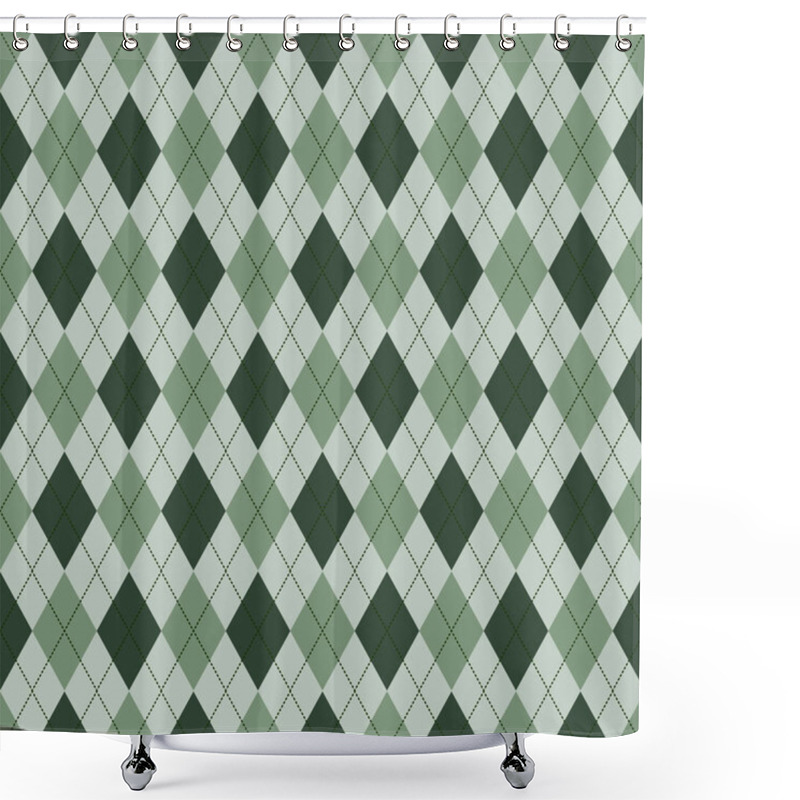 Personality  Seamless Argyle Pattern. Diamond Shapes Background. Vector Illustration Shower Curtains