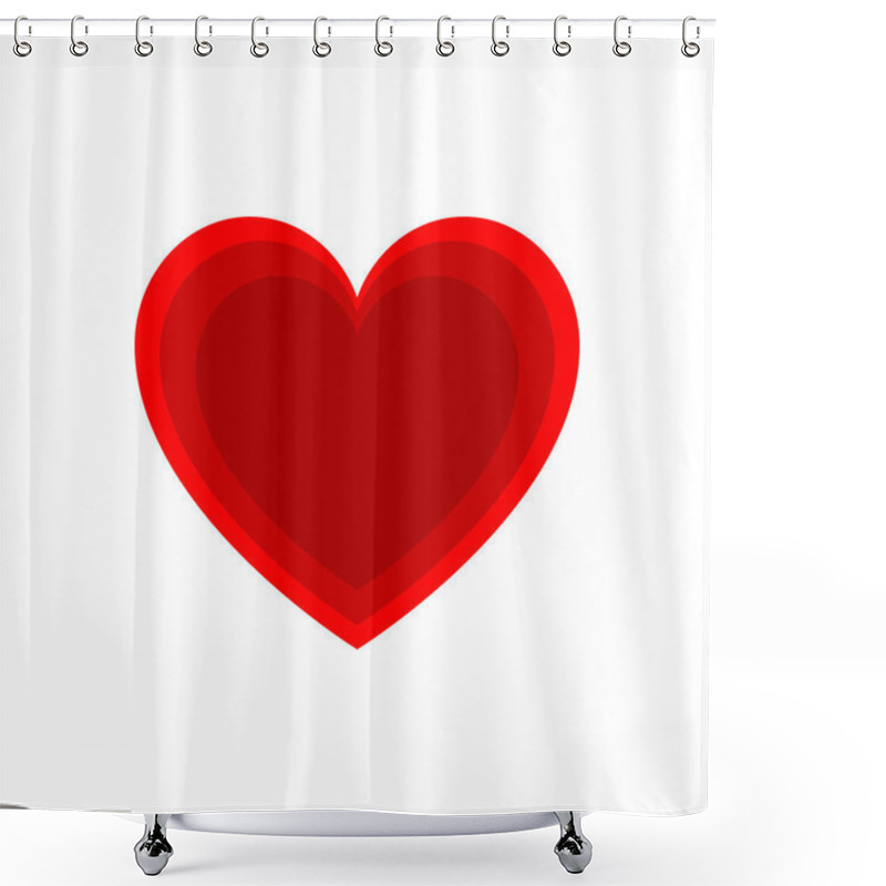 Personality  Heart Shape. Heart Vector Icon. Love Symbol. Valentine Red Heart Icon Shower Curtains