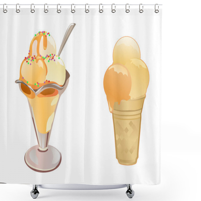 Personality  Caramel Ice Cream Shower Curtains