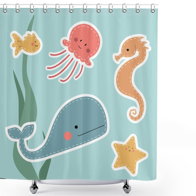 Personality  Who Lives In The Water. Shower Curtains