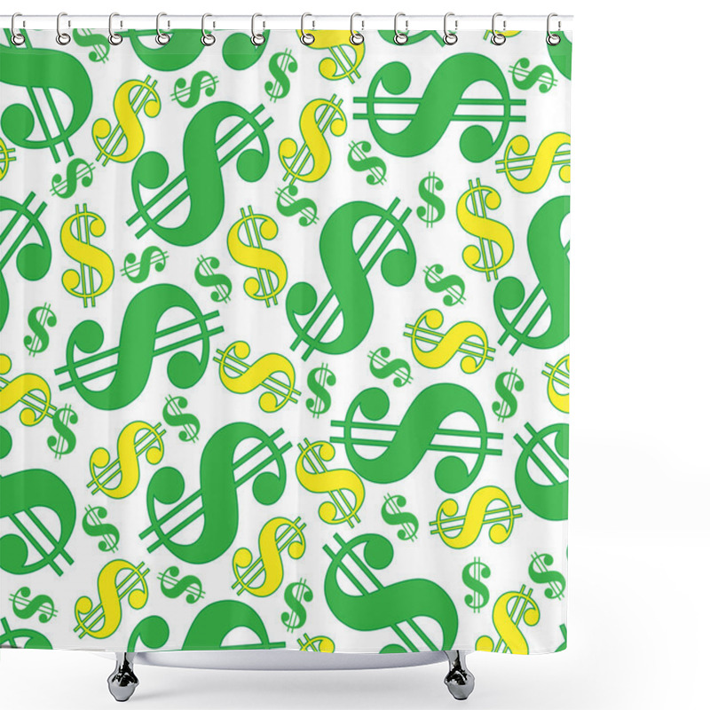 Personality  Seamless Background With Dollar Signs Shower Curtains