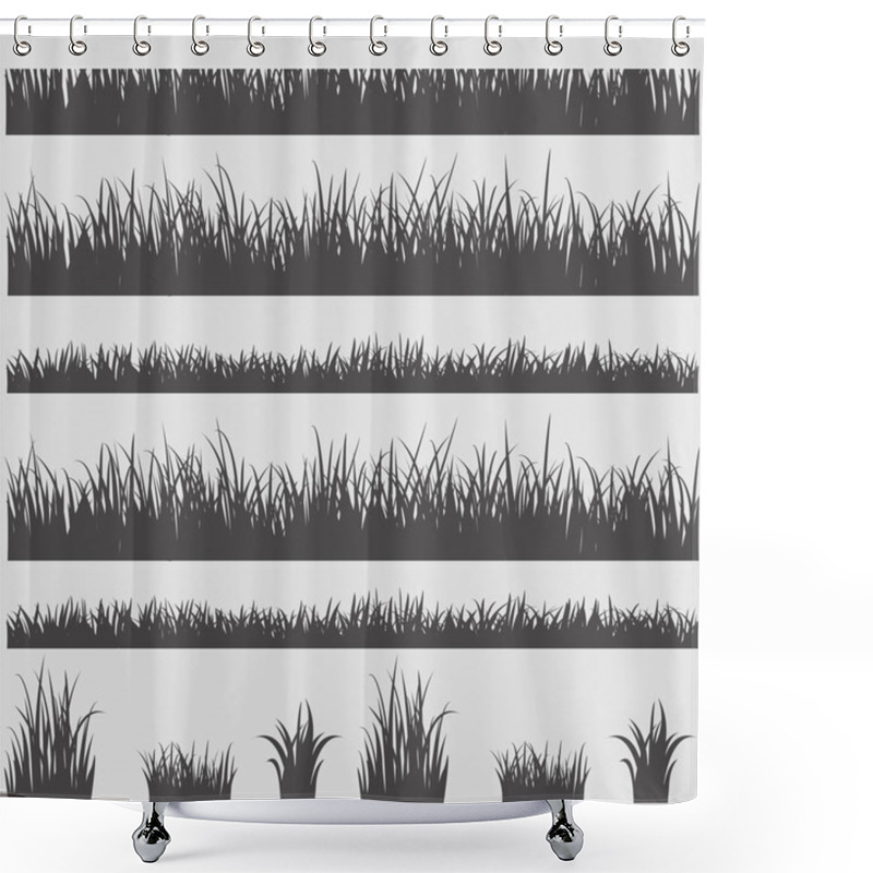 Personality  Grass Silhouette Elements Shower Curtains