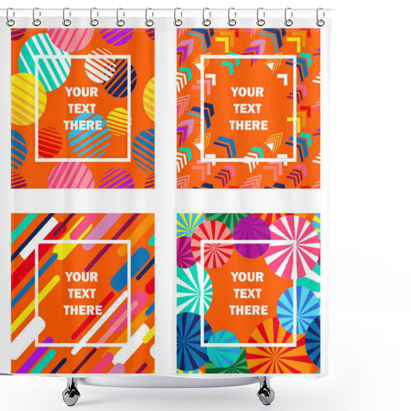 Personality  Set Of Expressive Abstract Geometric Designs. Shower Curtains