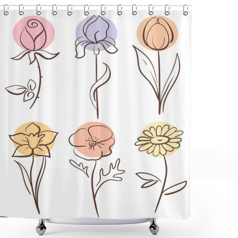 Personality  Flower Set Shower Curtains