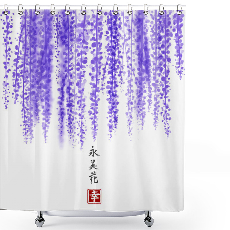 Personality  Wisteria Hand Drawn With Ink Shower Curtains